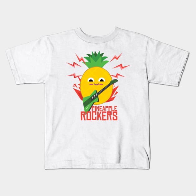 Pineapple Rockers Kids T-Shirt by hsf
